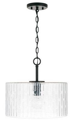 100W 1-Light Medium E-26 Incandescent Pendant Light in Matte Black