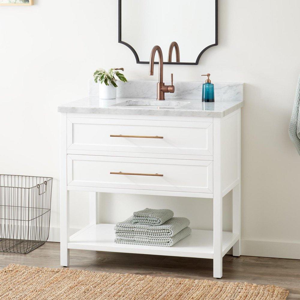 Signature Hardware Bright White 36 in. Floor Mount Vanity 
