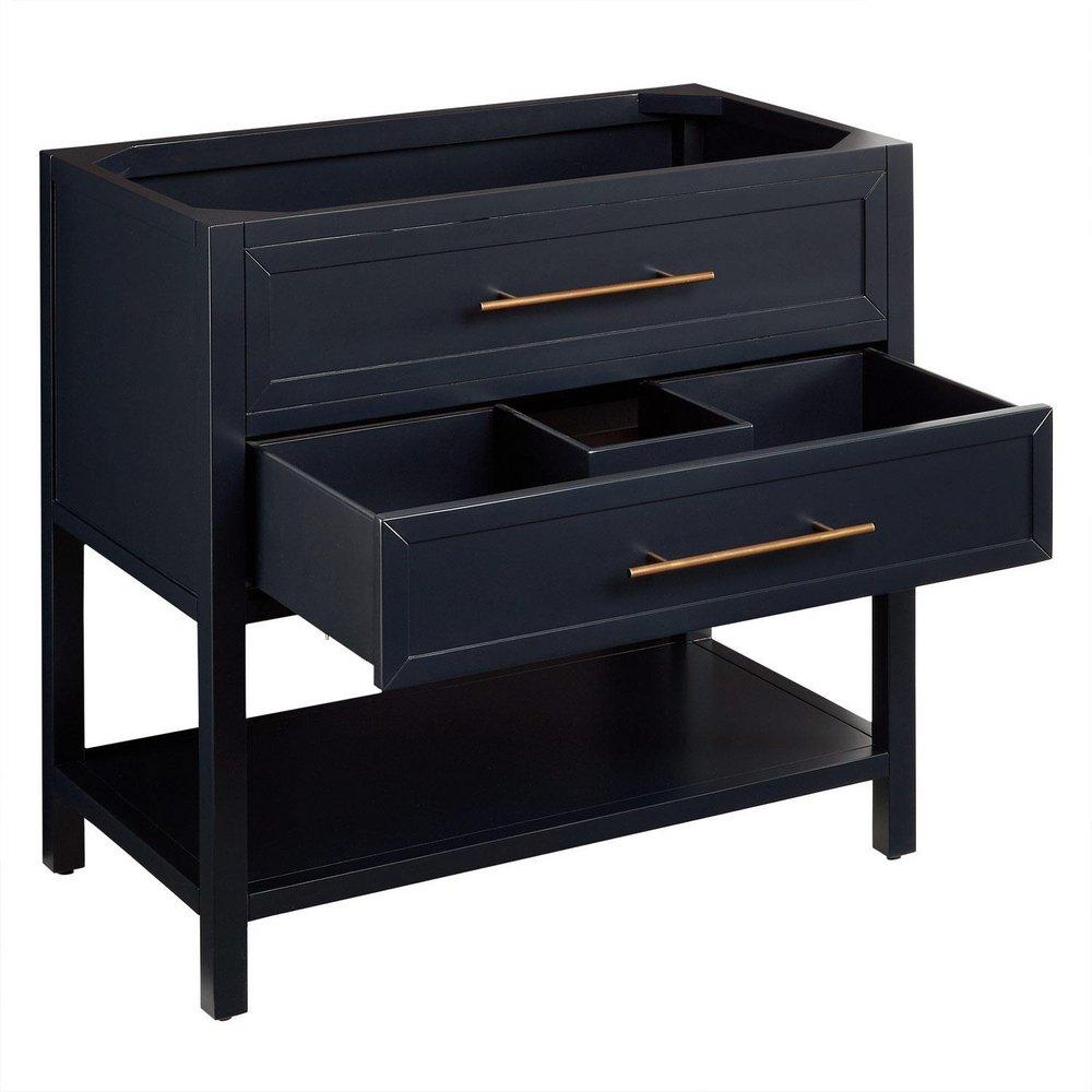 Signature Hardware Midnight Navy Blue 36 in. Floor Mount Vanity 