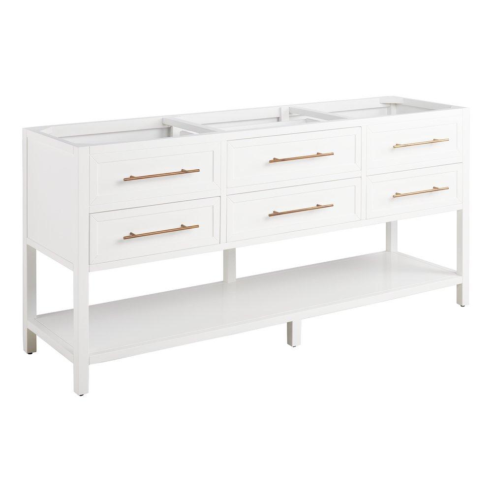 Signature Hardware Bright White 72 in. Floor Mount Vanity 