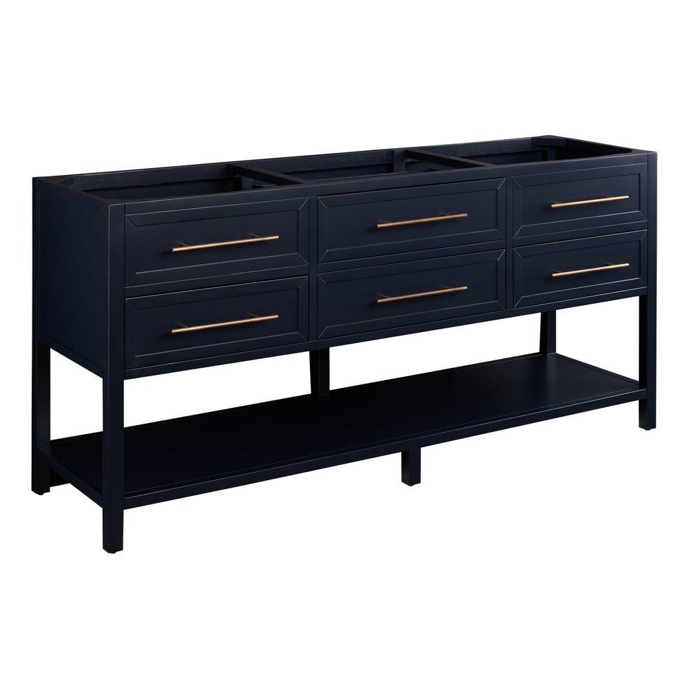 Signature Hardware Midnight Navy Blue 72 in. Floor Mount Vanity 