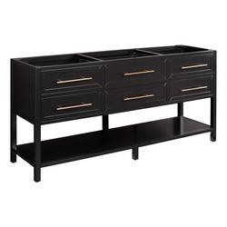 72 in. Console Vanity in Black (Cabinet Only)
