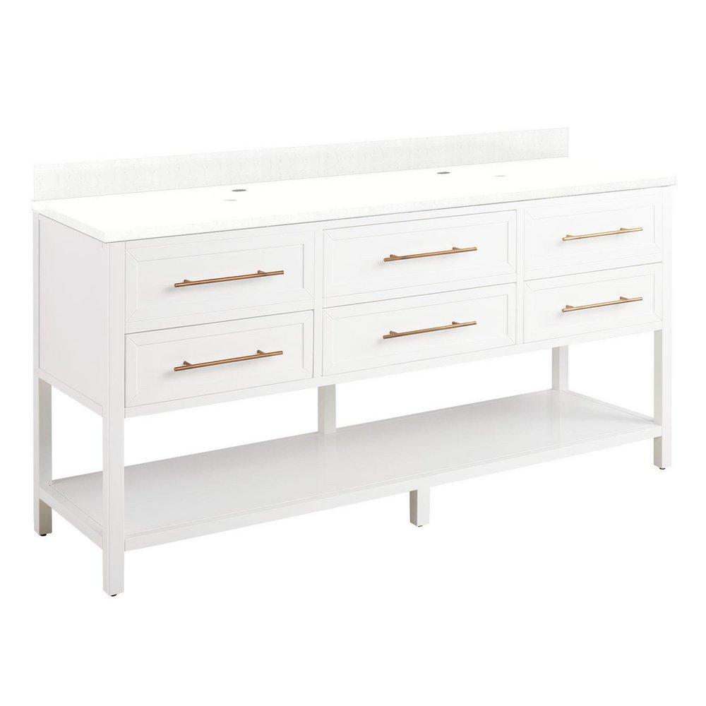 Signature Hardware Bright White 72 in. Floor Mount Vanity 
