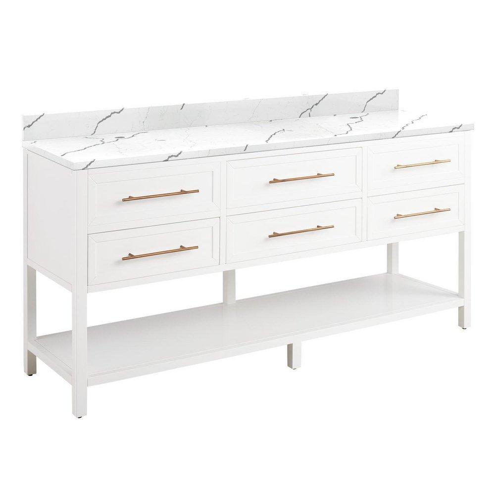 Signature Hardware Bright White 72 in. Floor Mount Vanity 