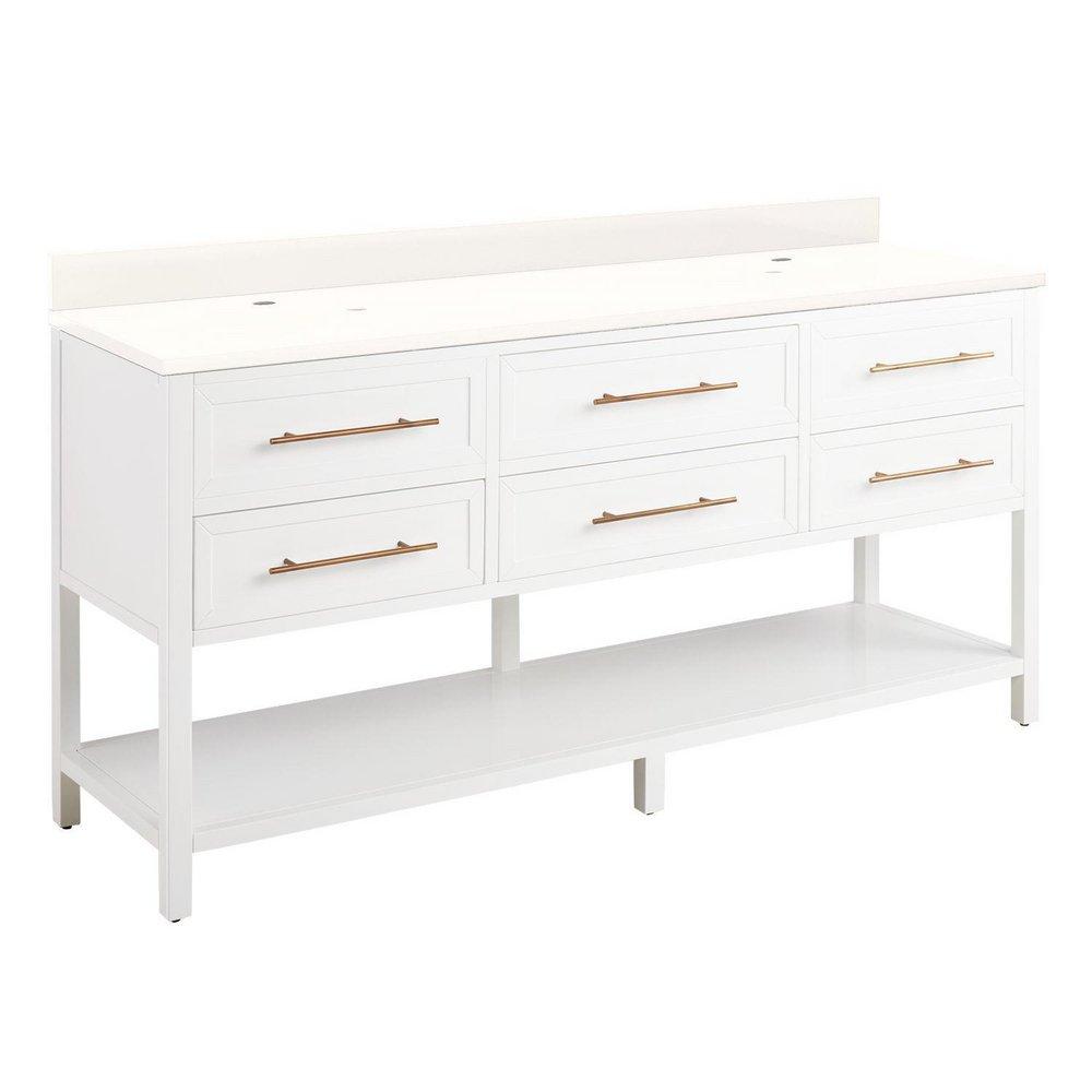 Signature Hardware Bright White 72 in. Floor Mount Vanity 