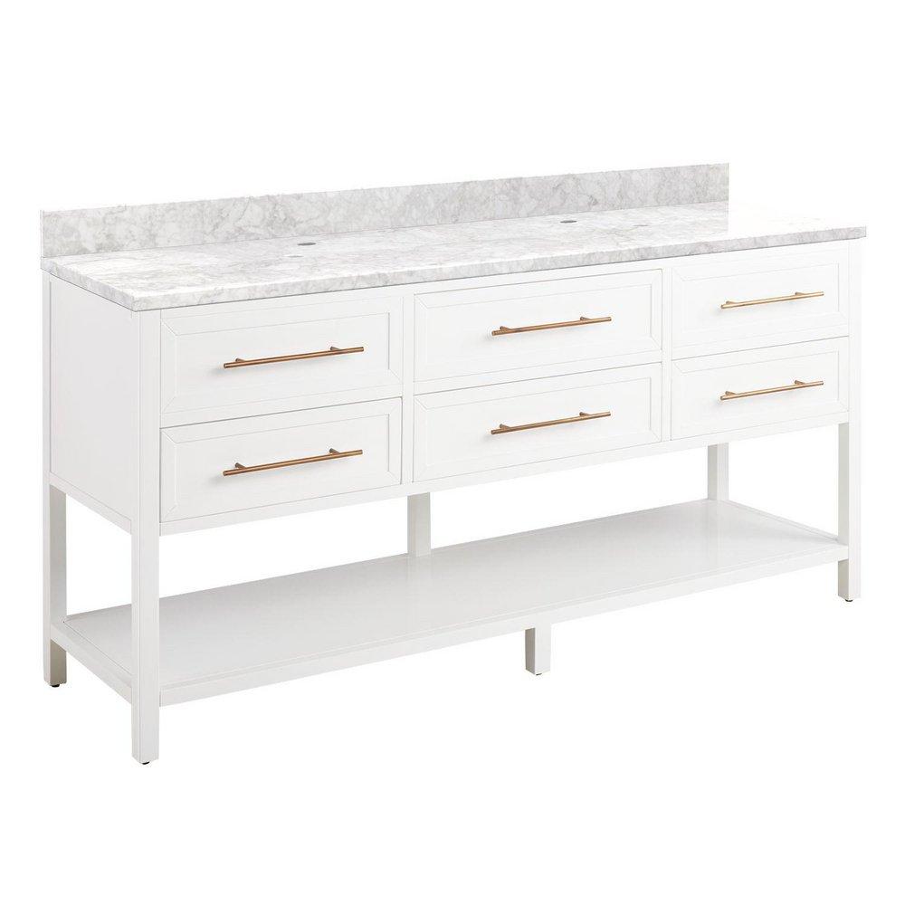 Signature Hardware Bright White 72 in. Floor Mount Vanity 