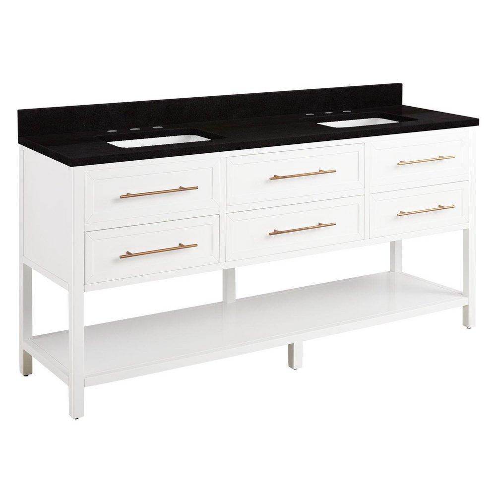 Signature Hardware Bright White 72 in. Floor Mount Vanity 