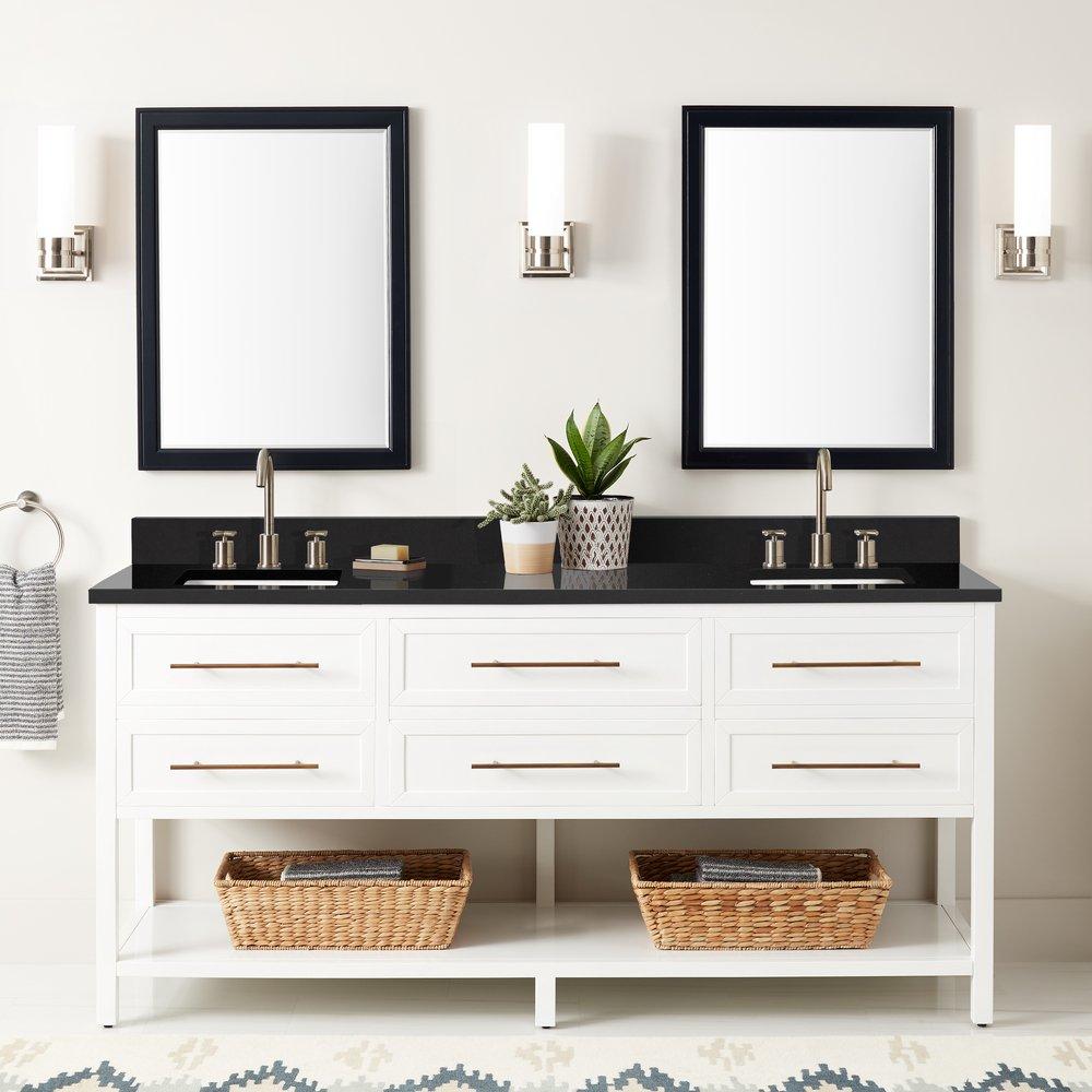 Signature Hardware Bright White 72 in. Floor Mount Vanity 