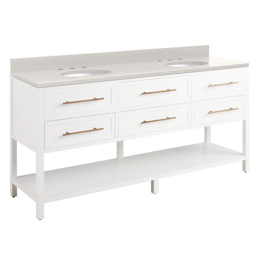 Signature Hardware Bright White 72 in. Floor Mount Vanity 
