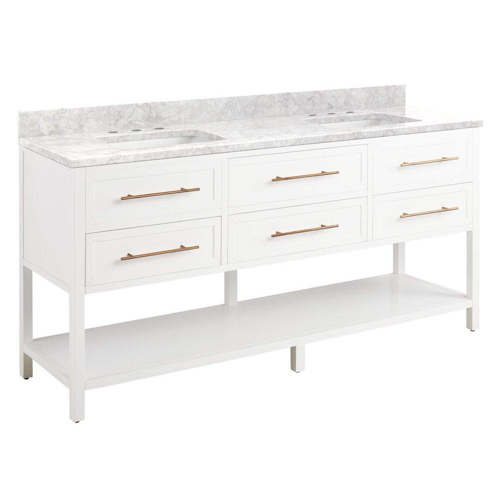 Signature Hardware Bright White 72 in. Floor Mount Vanity 