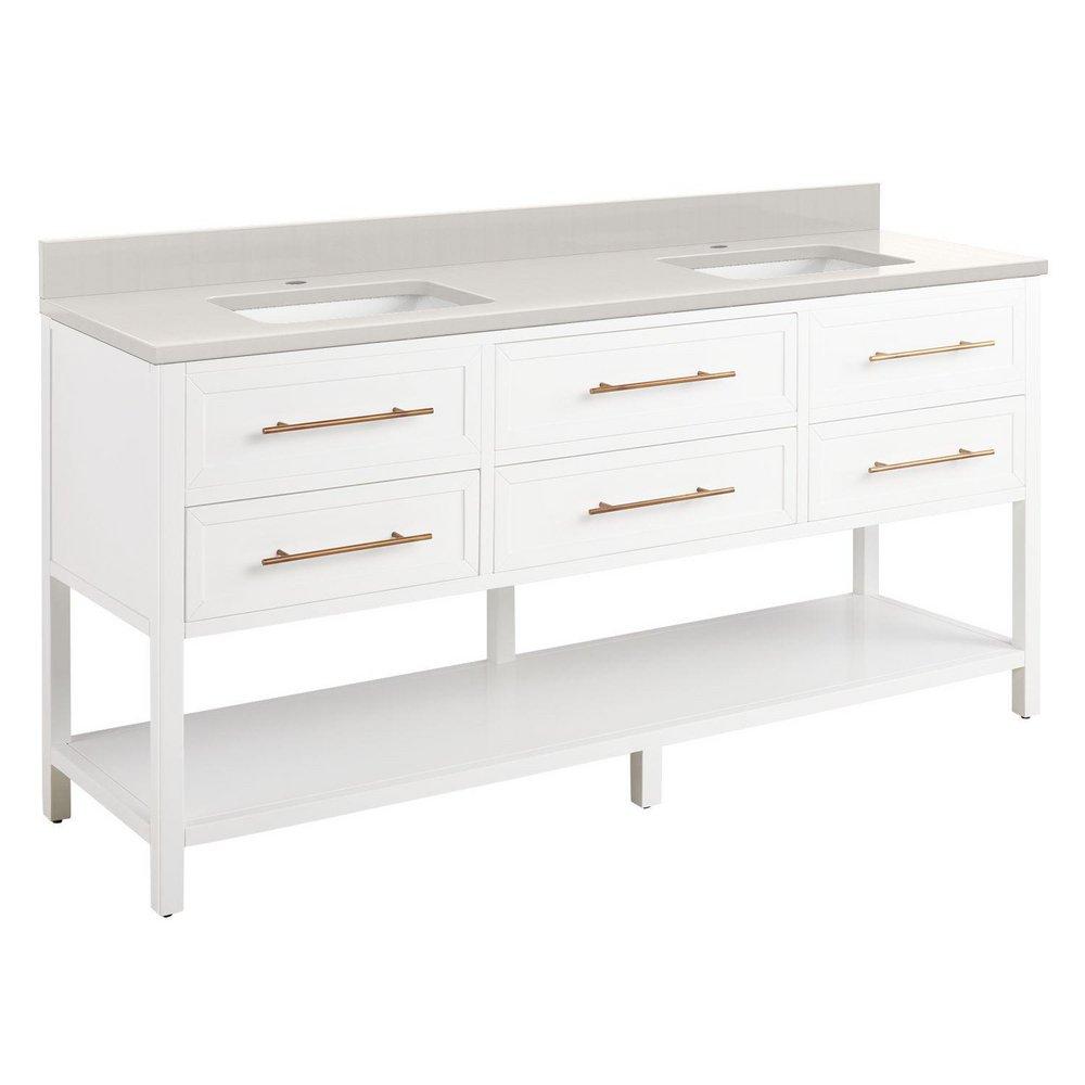 Signature Hardware Bright White 72 in. Floor Mount Vanity 