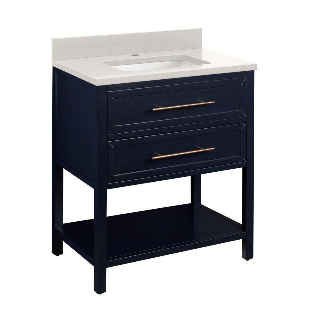 Signature Hardware Midnight Navy Blue 30 in. Floor Mount Vanity 