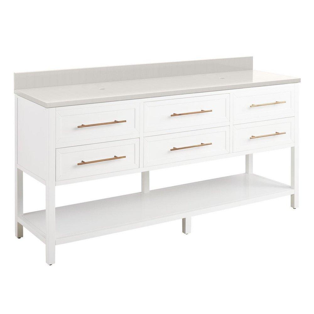 Signature Hardware Bright White 72 in. Floor Mount Vanity 
