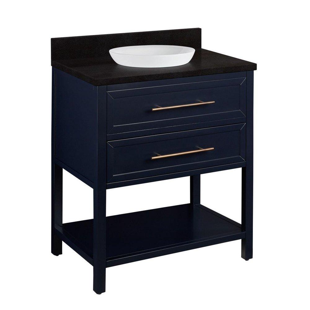 Signature Hardware Midnight Navy Blue 30 in. Floor Mount Vanity 