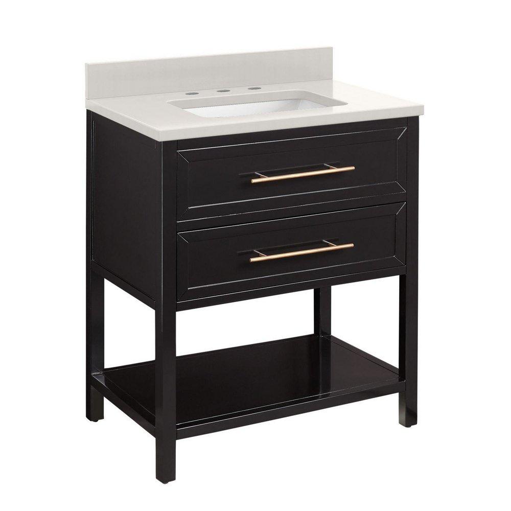 Signature Hardware Black 30 in. Floor Mount Vanity 