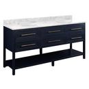 Signature Hardware Midnight Navy Blue 72 in. Floor Mount Vanity 