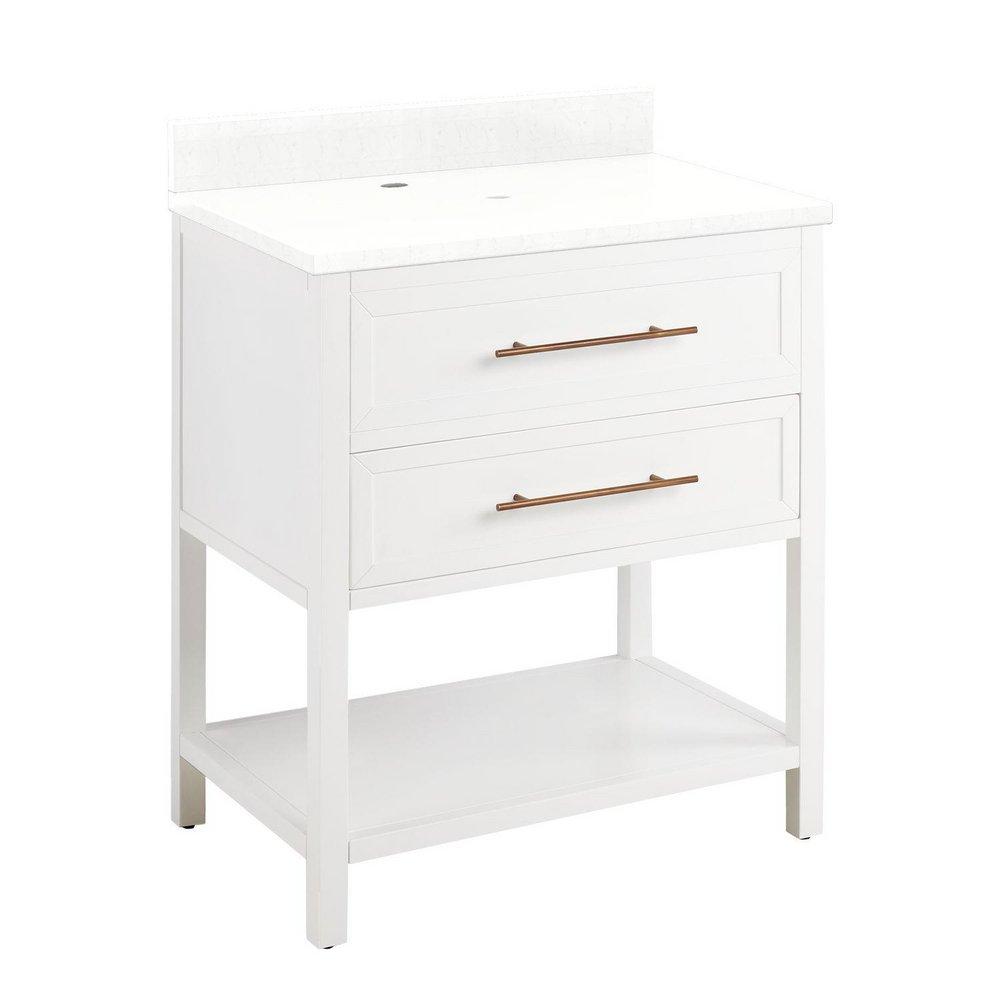 Signature Hardware Bright White 30 in. Floor Mount Vanity 