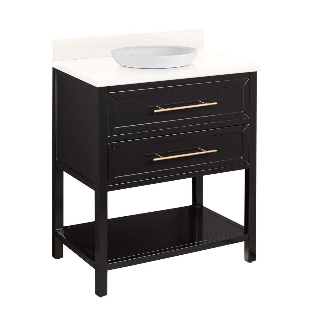 Signature Hardware Black 30 in. Floor Mount Vanity 