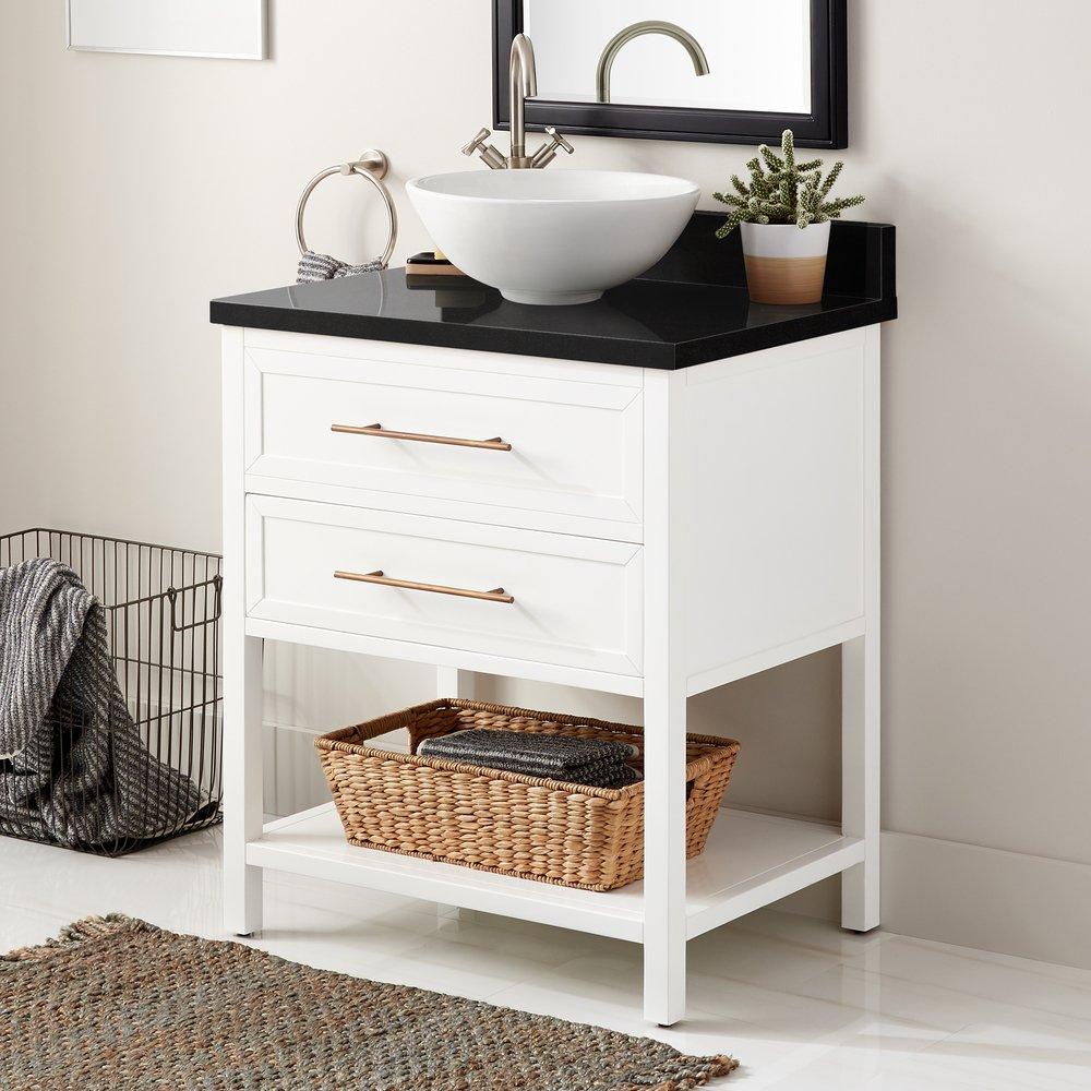 Signature Hardware Bright White 30 in. Floor Mount Vanity 