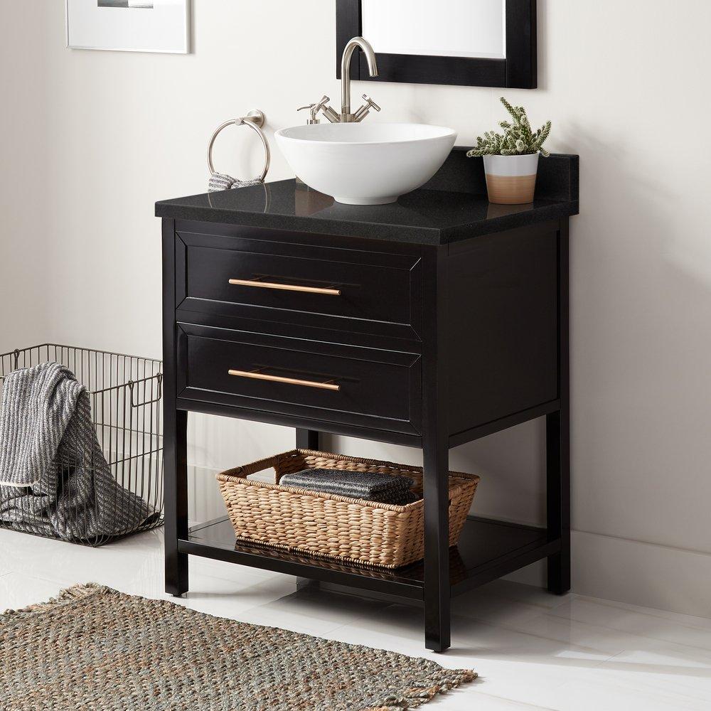 Signature Hardware Black 30 in. Floor Mount Vanity 