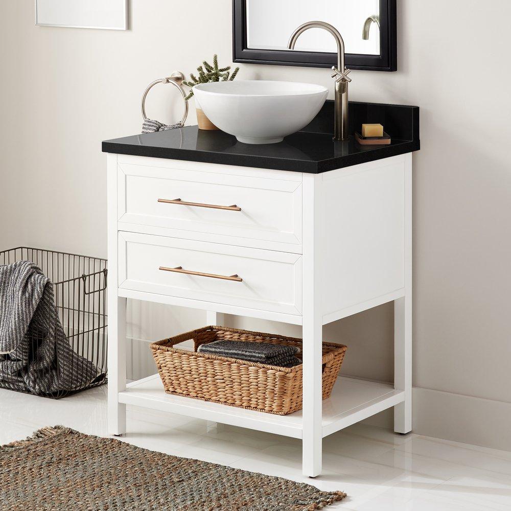 Signature Hardware Bright White 30 in. Floor Mount Vanity 