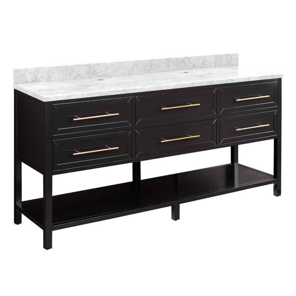 Signature Hardware Black 72 in. Floor Mount Vanity 