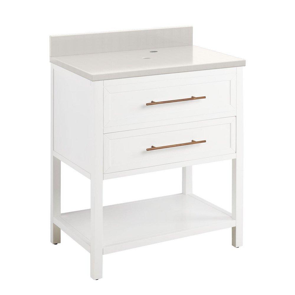 Signature Hardware Bright White 30 in. Floor Mount Vanity 