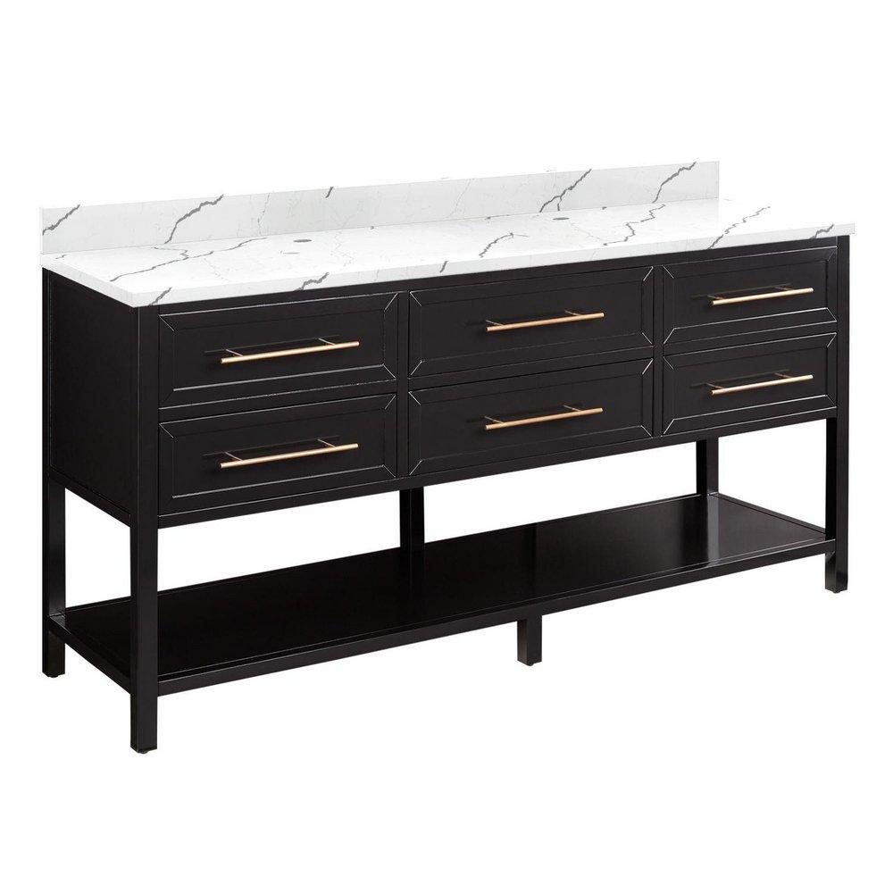 Signature Hardware Black 72 in. Floor Mount Vanity 