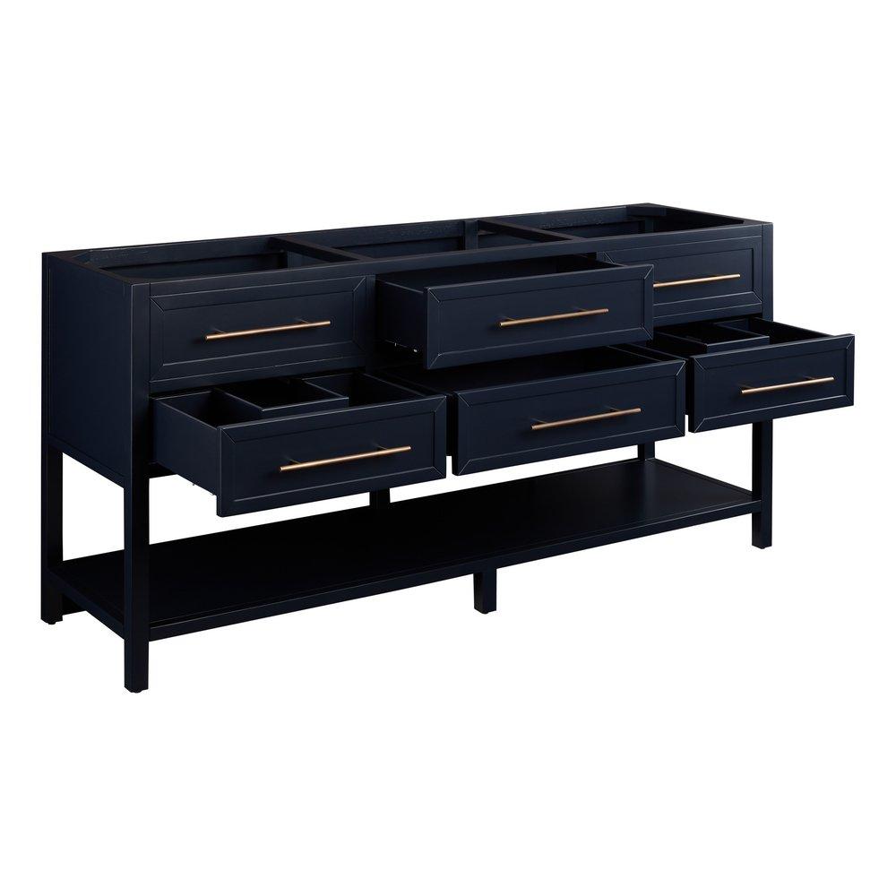 Signature Hardware Midnight Navy Blue 72 in. Floor Mount Vanity 