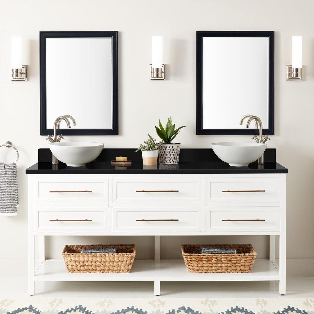 Signature Hardware Bright White 72 in. Floor Mount Vanity 