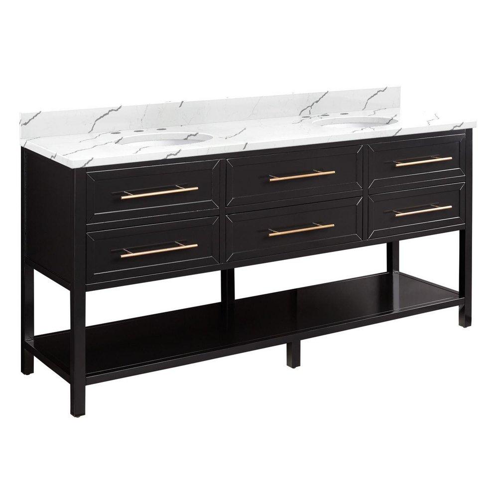 Signature Hardware Black 72 in. Floor Mount Vanity 