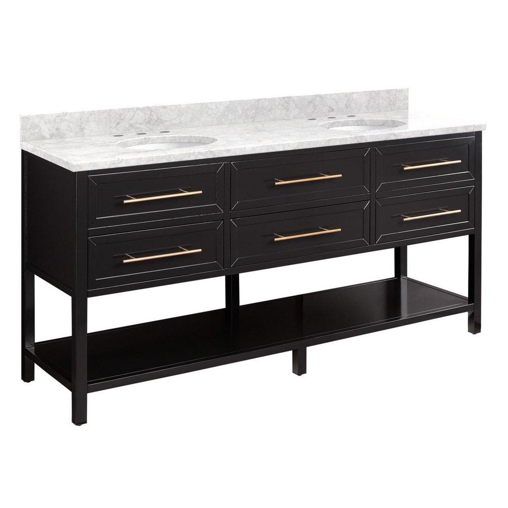 Signature Hardware Black 72 in. Floor Mount Vanity 