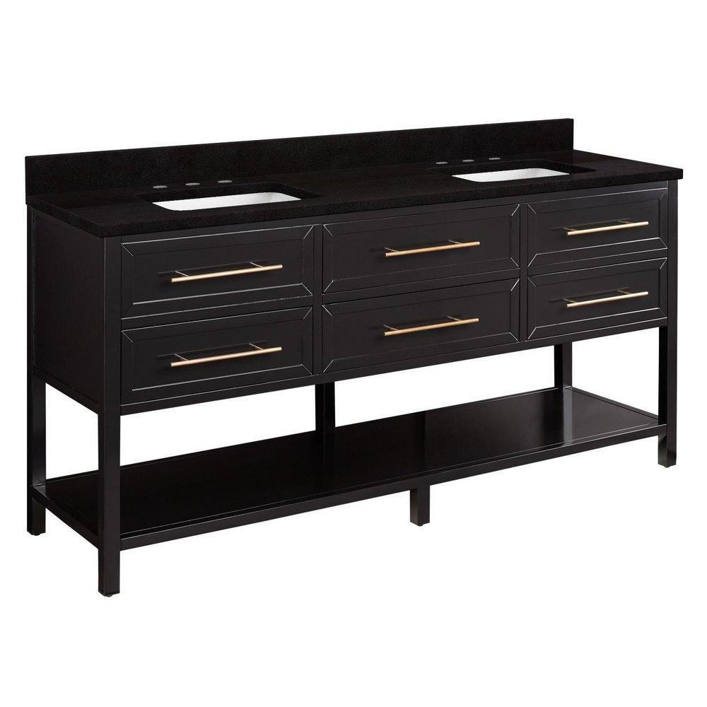 Signature Hardware Black 72 in. Floor Mount Vanity 