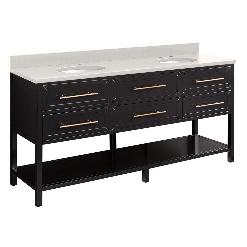 Signature Hardware Black 72 in. Floor Mount Vanity 
