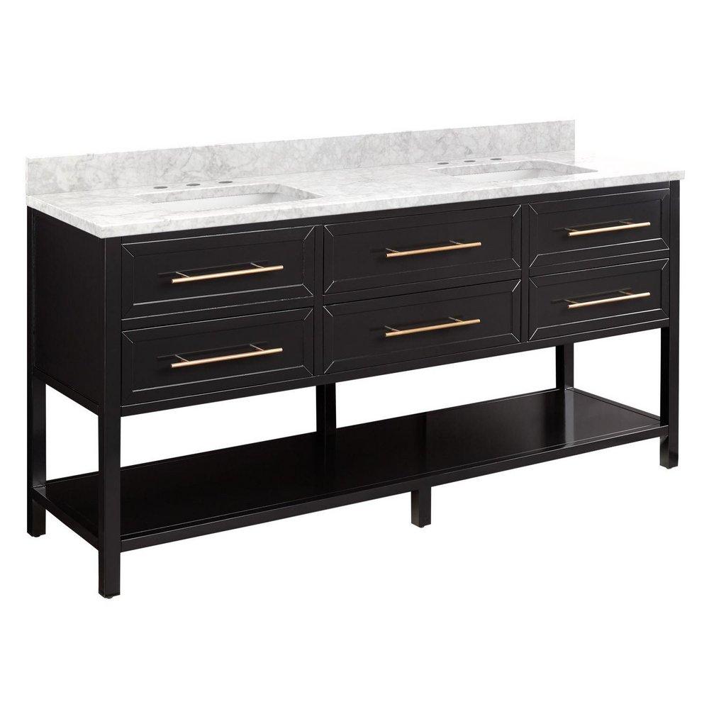 Signature Hardware Black 72 in. Floor Mount Vanity 