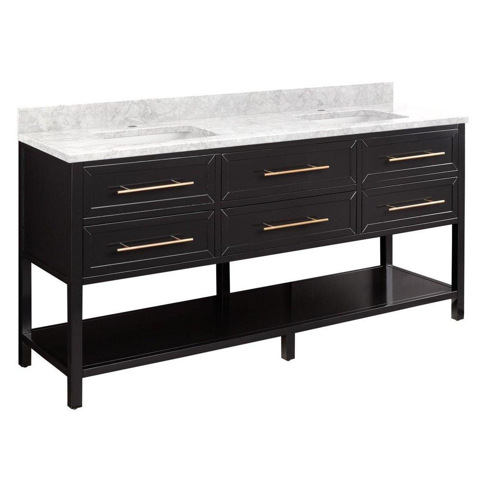 Signature Hardware Black 72 in. Floor Mount Vanity 