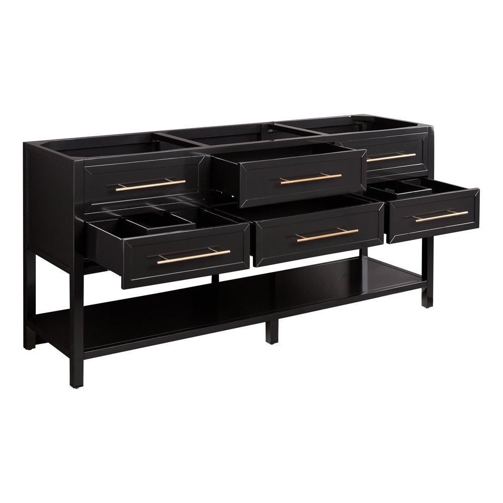Signature Hardware Black 72 in. Floor Mount Vanity 