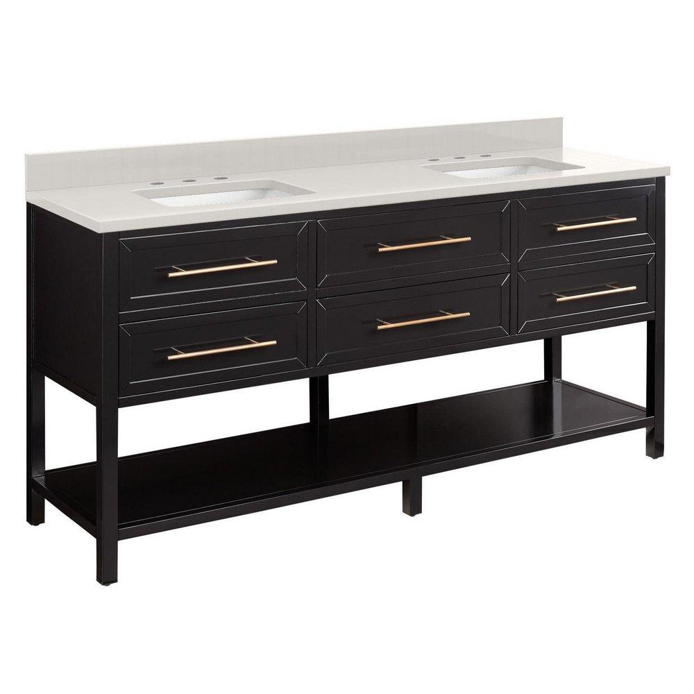 Signature Hardware Black 72 in. Floor Mount Vanity 