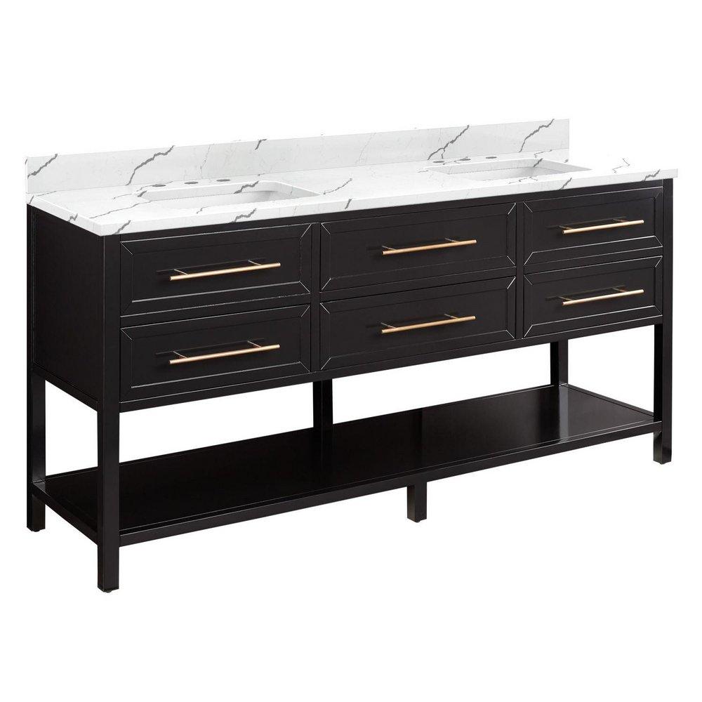 Signature Hardware Black 72 in. Floor Mount Vanity 