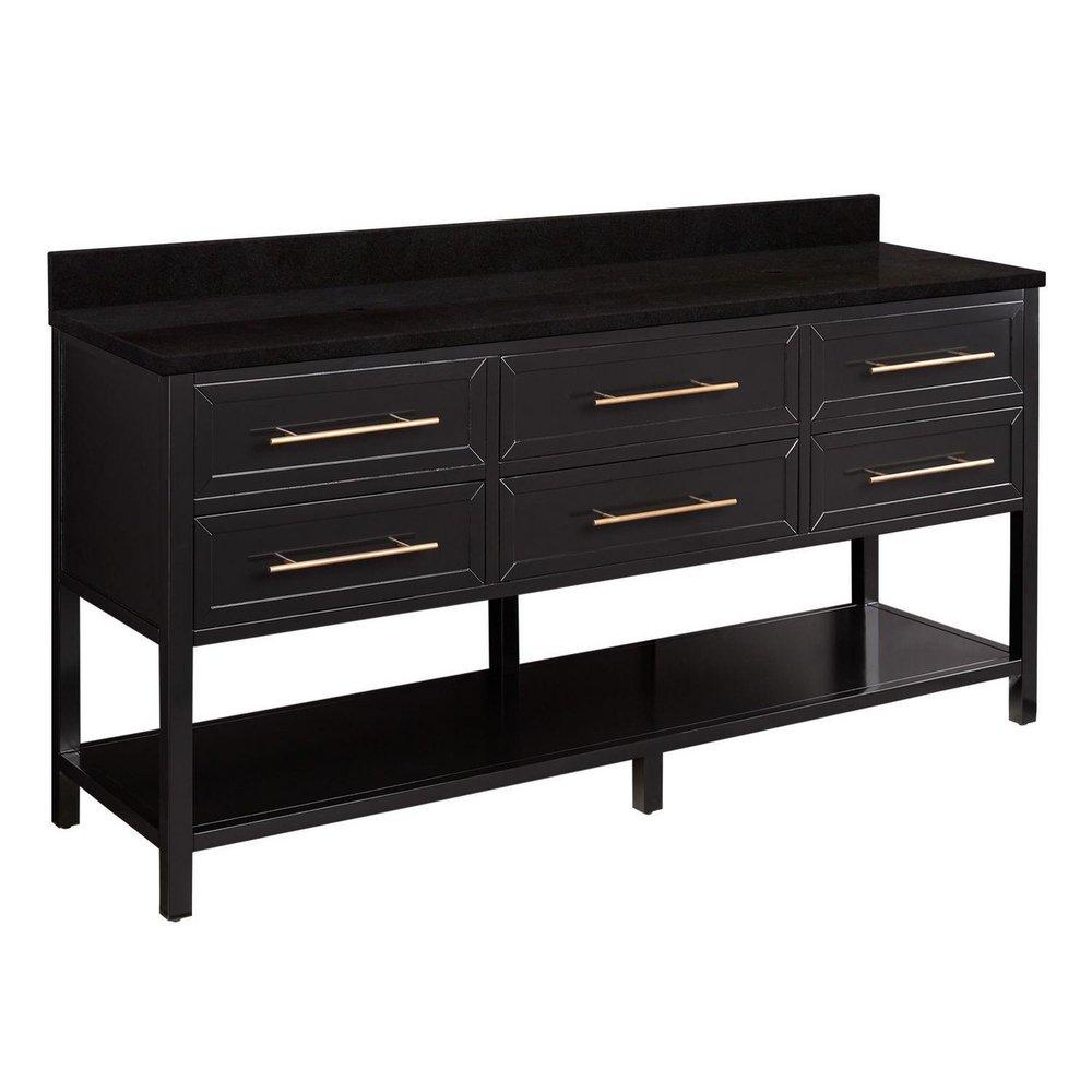 Signature Hardware Black 72 in. Floor Mount Vanity 