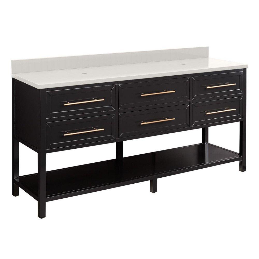 Signature Hardware Black 72 in. Floor Mount Vanity 