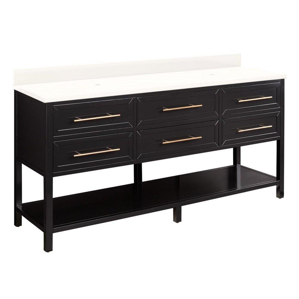 Signature Hardware Black 72 in. Floor Mount Vanity 