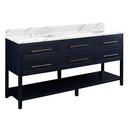 Signature Hardware Midnight Navy Blue 72 in. Floor Mount Vanity 