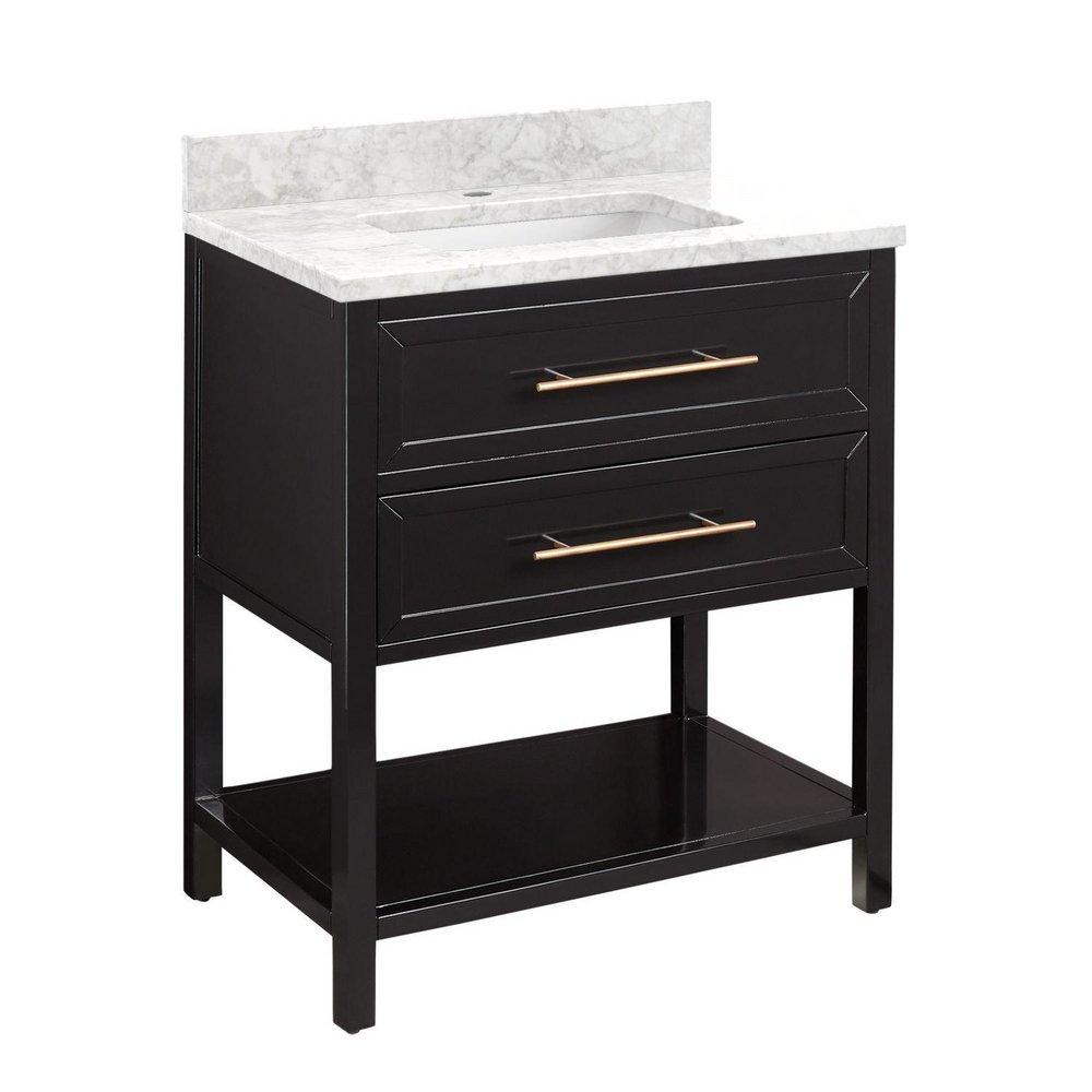 Signature Hardware Black 30 in. Floor Mount Vanity 