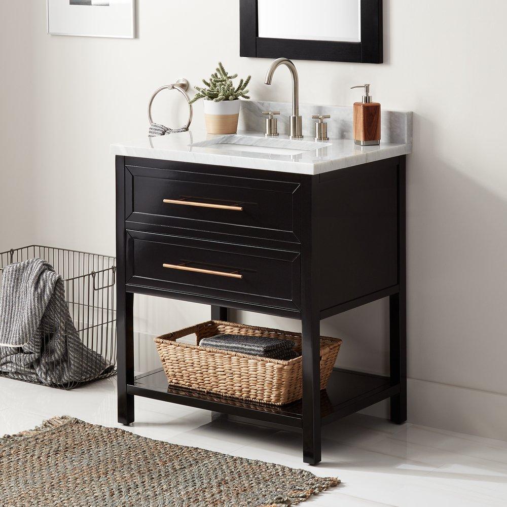 Signature Hardware Black 30 in. Floor Mount Vanity 