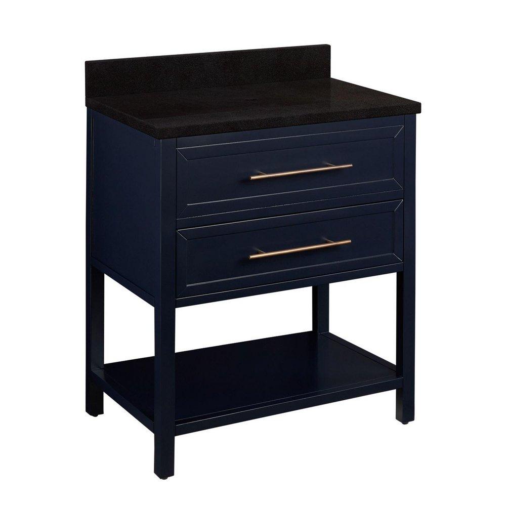 Signature Hardware Midnight Navy Blue 30 in. Floor Mount Vanity 