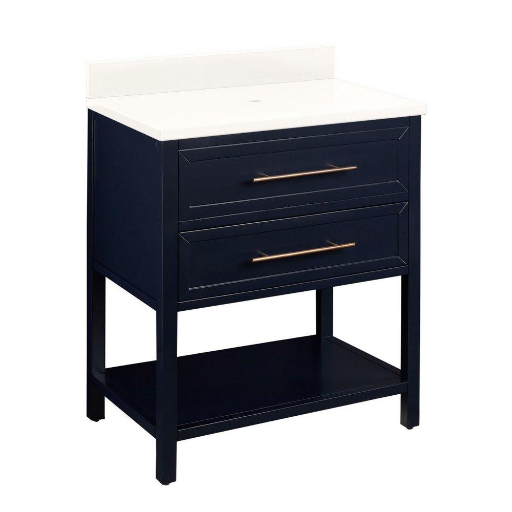 Signature Hardware Midnight Navy Blue 30 in. Floor Mount Vanity 