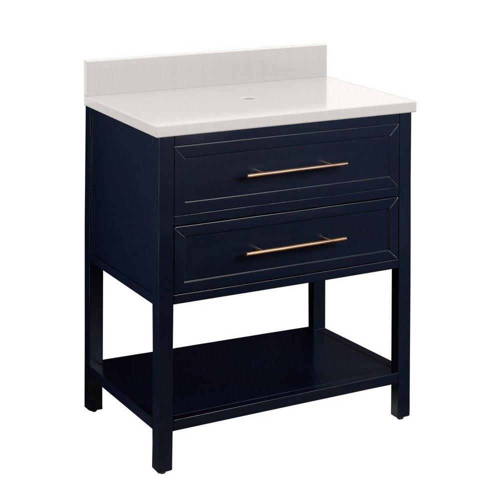 Signature Hardware Midnight Navy Blue 30 in. Floor Mount Vanity 