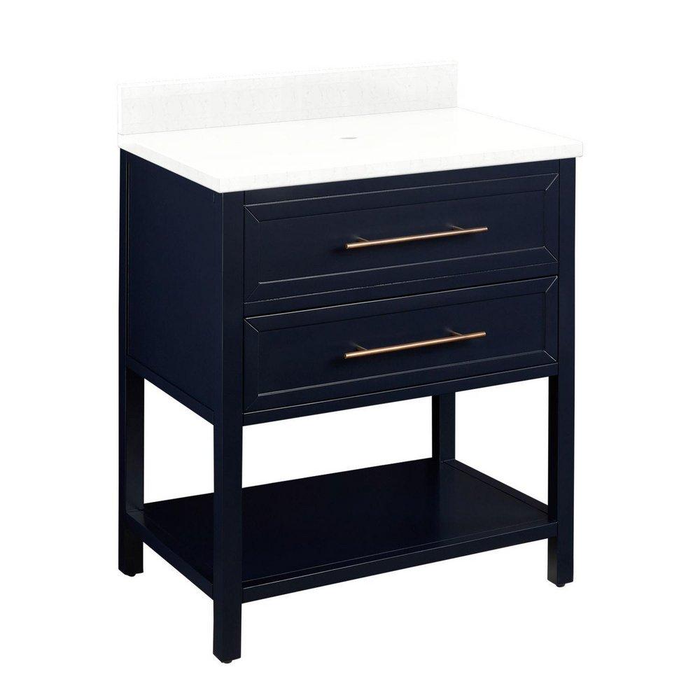 Signature Hardware Midnight Navy Blue 30 in. Floor Mount Vanity 