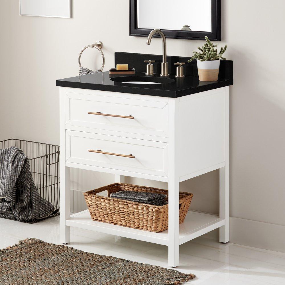Signature Hardware Bright White 30 in. Floor Mount Vanity 